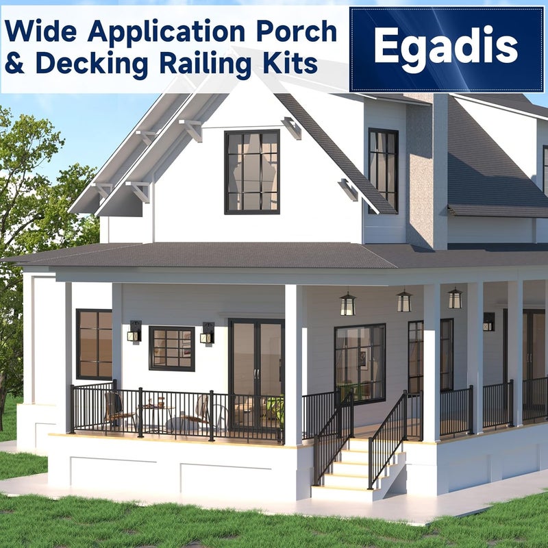 Egadis 2.56 in. x 2.56 in. x 48.5 in. Porch and Deck Railing Post with Screws, Aluminum Railing Post, Textured AAMA 2604 Powder-Coat Finish Stair Post for Decks, Porches & Balconies (1x48.5in Post) - Image 2